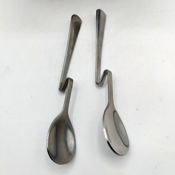 Two Tone Ceramic Coffee Mugs With Hanging Spoons 10 oz Cappuccino Latte Cups - Picture 4 of 7